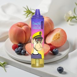 Fumot RandM Tornado 15000 Puffs - Pêssego Blueberry Doce, 25ml, 850mAh, Tipo-C