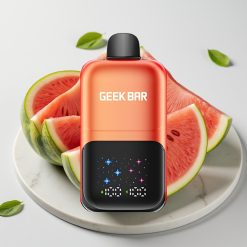 GEEK BAR 2GO 20ml 50000 Puffs Dois Séries Vape Pen Descartável Melancia Bubble Gum Gelo, Tela Grande, Tanque Duplo, 5% Nicotina