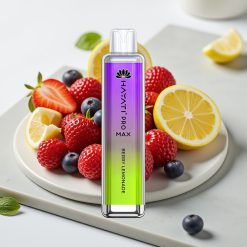 Hayati Pro Max 4000 Puffs Disposable Vape Limonada de Frutas Vermelhas - 1400mAh, 2-5% Nicotina, Recarregável
