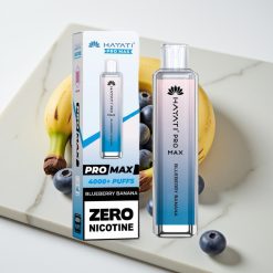 Hayati Pro Max 4000 Puffs Disposable Vape Mirtilo Banana, 5% Nic, 1400mAh, Recarregável