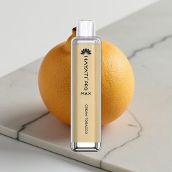 Hayati Pro Max 4000 Puffs Disposable Vape Tabaco Cremoso, 5% Nicotina, 1400mAh, Recarregável