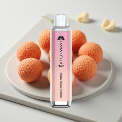 Hayati Pro Max 4000 Puffs Vape Descartável Mogu Mogu Lichia - 5% Nicotina, 1400mAh, Recarregável
