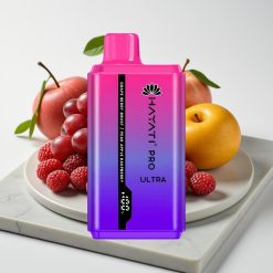Hayati Pro Ultra 15000 Puffs Disposável Sabor Uva Berry Pêra Maçã Framboesa 15000+ Puffs 2×12ml 2%