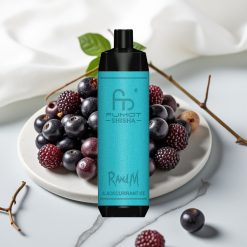 RandM Fumot Shisha 10000 Puffs Disposable Vape Groselha Negra Gelo - 18ml, 0.5% Nic, Tipo-C